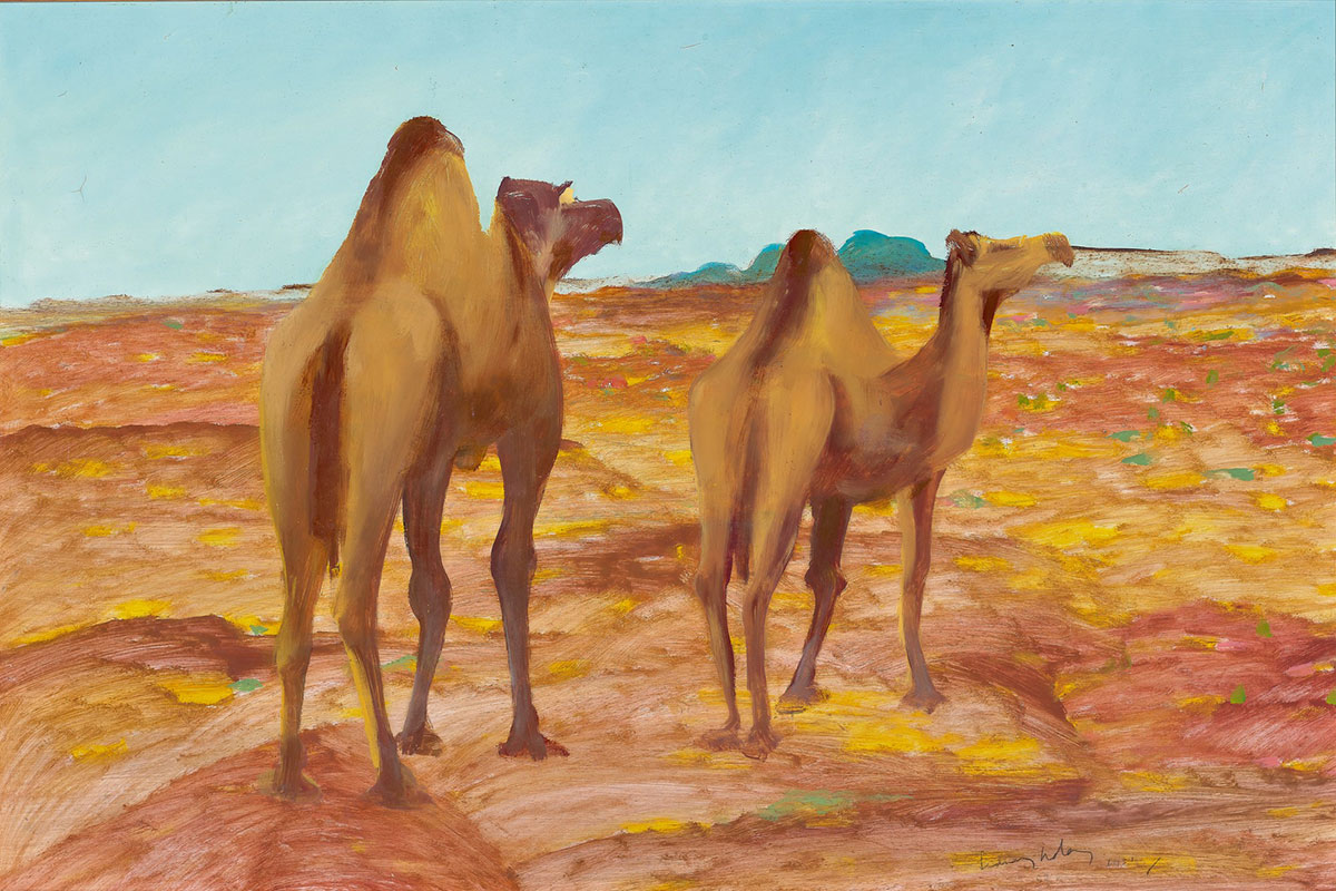Camels in the Desert